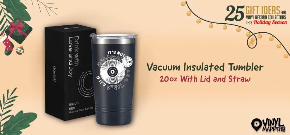 Christmas Gift Ideas Mugs for Vinyl Enthusiasts Vacuum Insulated Tumbler 20oz With Lid and Straw