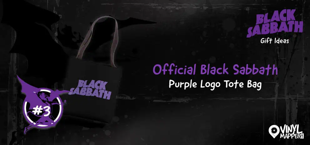 Top Black Sabbath Vinyl, Apparel, and More - Official Black Sabbath Purple Logo Tote Bag