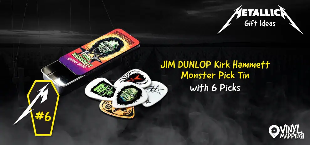 Ultimate guide to Metallica gifts for fans and collectors - JIM DUNLOP Kirk Hammett Monster Pick Tin with 6 Picks